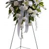 sympathy flowers, memorial flowers Toronto, flowers for a wake Markham, tribute flowers on easel