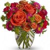 orange, hot pink, summer bouquet