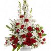 tribute flowers, sympathy flowers, funeral floral arrangement
